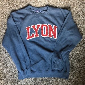 Blue grey college sweatshirt